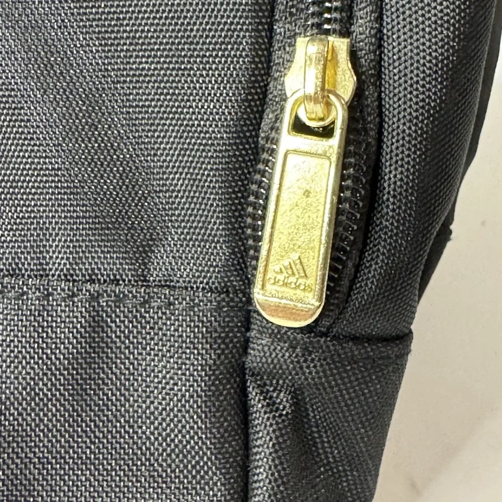 adidas Duffel Bag Gym Bag Black And Gold With Inside Zipper Pouch